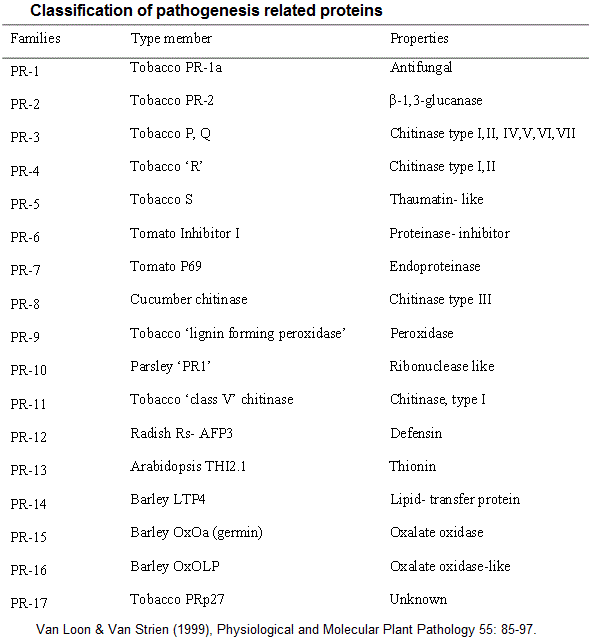 Pathogenesis related proteins